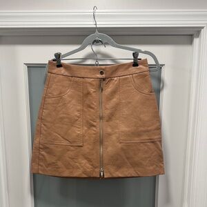 Tan Leather Oodji Mini Skirt